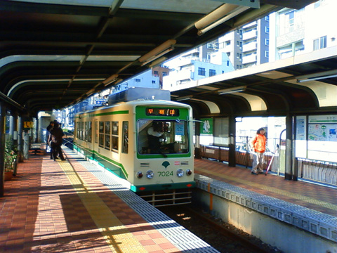 早稲田に到着した都電