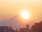 富士山に沈む夕陽